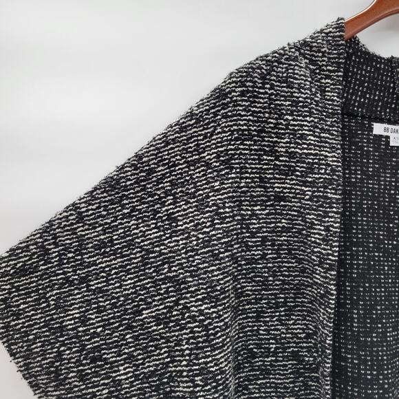 BB Dakota Womens Knit Cardigan Black XS Open Front Design Relaxed Fit 3/4 Sleeve - Picture 7 of 12